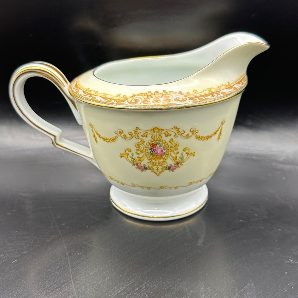 Noritake Japan M Hibiscus Pattern # 3942  Floral Discontinued Creamer Fine China